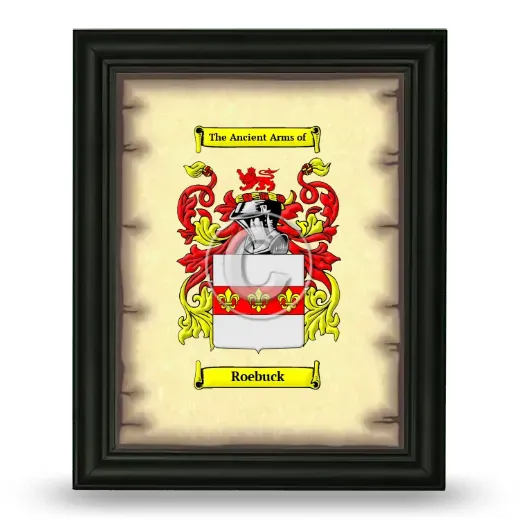 Roebuck Coat of Arms Framed - Black