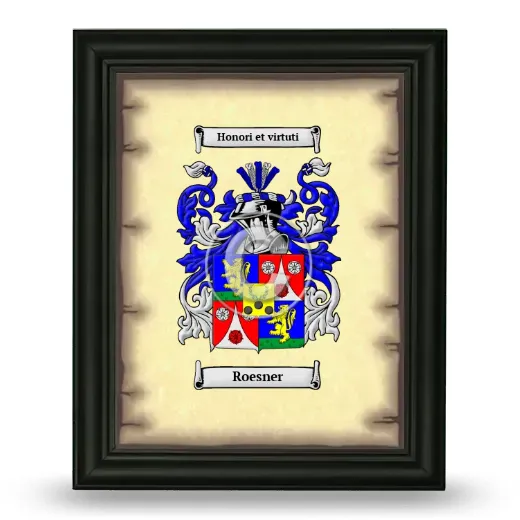 Roesner Coat of Arms Framed - Black