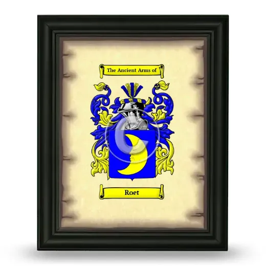 Roet Coat of Arms Framed - Black