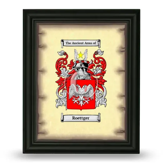 Roettger Coat of Arms Framed - Black