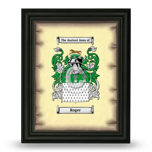 Roger Coat of Arms Framed - Black