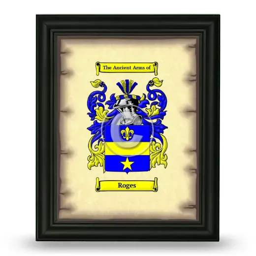 Roges Coat of Arms Framed - Black