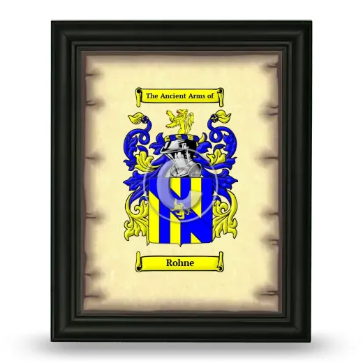 Rohne Coat of Arms Framed - Black