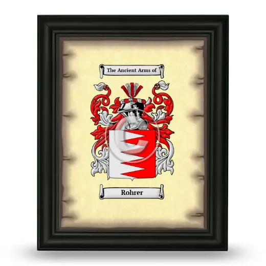 Rohrer Coat of Arms Framed - Black