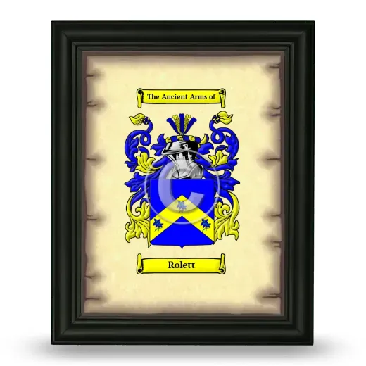 Rolett Coat of Arms Framed - Black