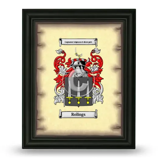 Rolings Coat of Arms Framed - Black