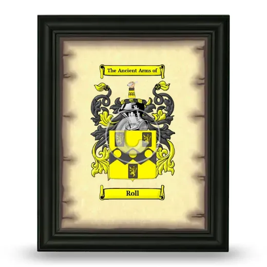 Roll Coat of Arms Framed - Black