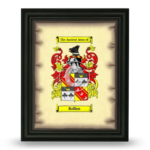 Rollan Coat of Arms Framed - Black