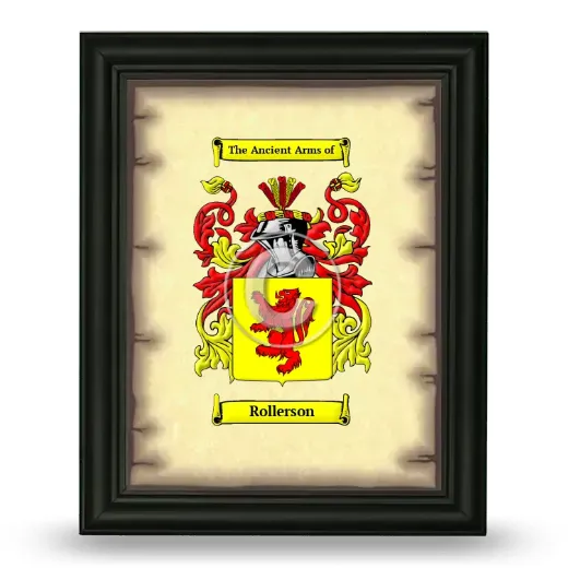Rollerson Coat of Arms Framed - Black
