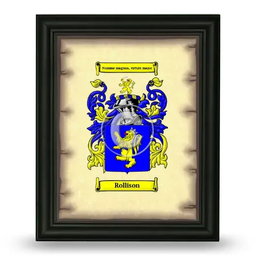 Rollison Coat of Arms Framed - Black