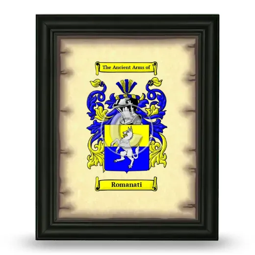 Romanati Coat of Arms Framed - Black
