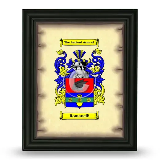 Romanelli Coat of Arms Framed - Black