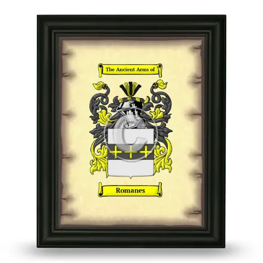 Romanes Coat of Arms Framed - Black