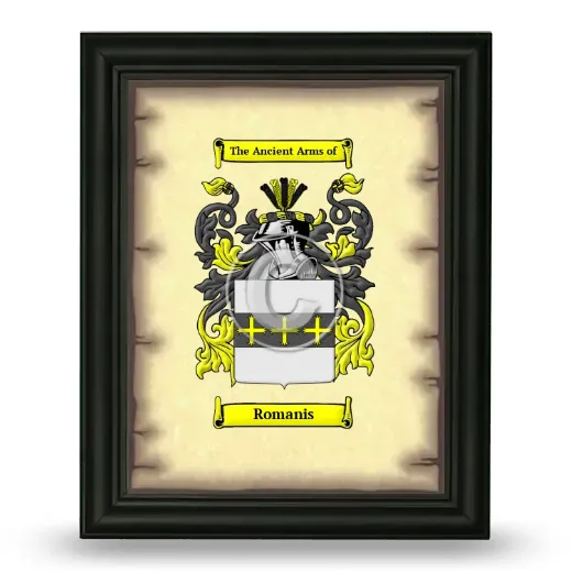 Romanis Coat of Arms Framed - Black