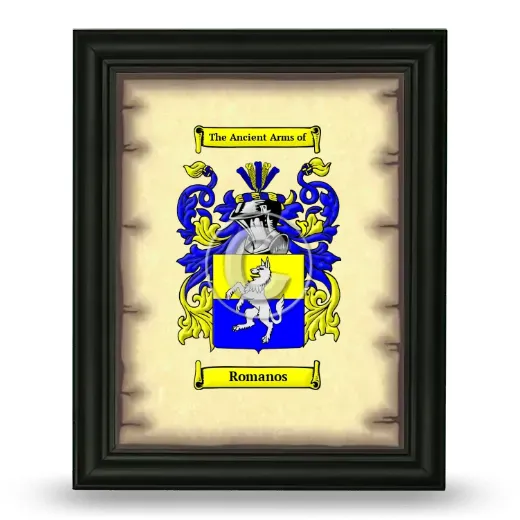 Romanos Coat of Arms Framed - Black