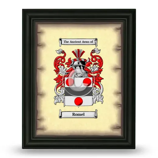 Romel Coat of Arms Framed - Black