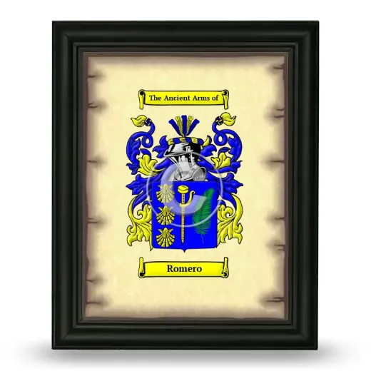 Romero Coat of Arms Framed - Black