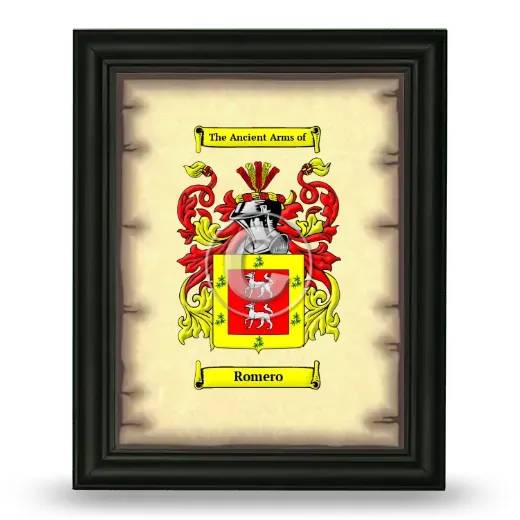 Romero Coat of Arms Framed - Black