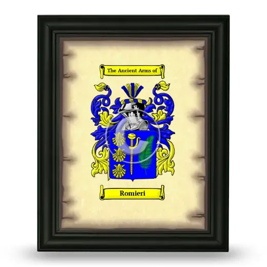 Romieri Coat of Arms Framed - Black