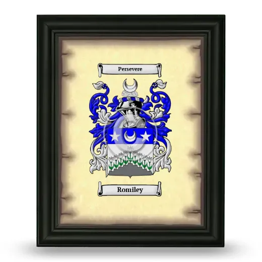 Romiley Coat of Arms Framed - Black