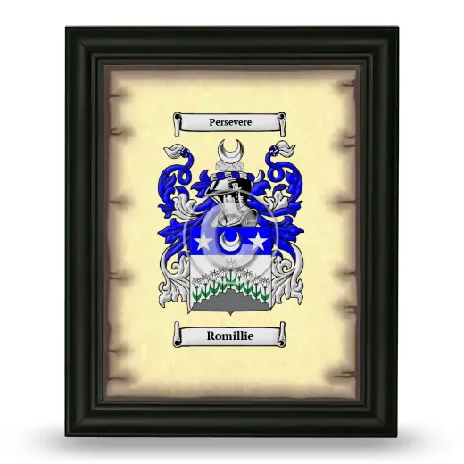 Romillie Coat of Arms Framed - Black