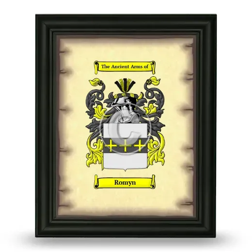 Romyn Coat of Arms Framed - Black