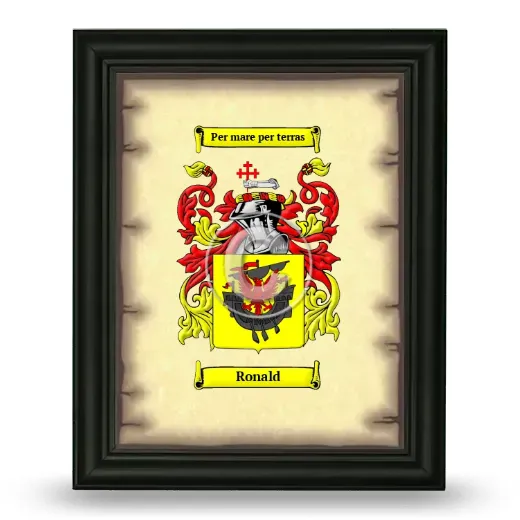 Ronald Coat of Arms Framed - Black