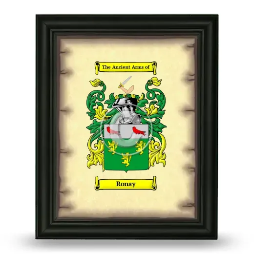 Ronay Coat of Arms Framed - Black