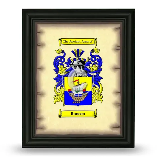 Roncon Coat of Arms Framed - Black