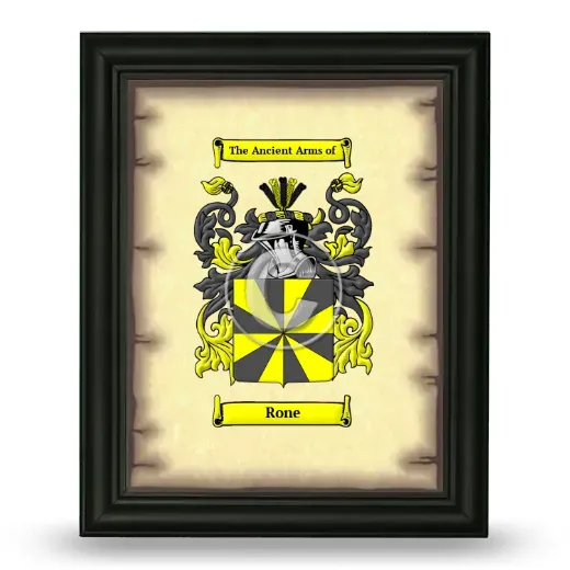 Rone Coat of Arms Framed - Black