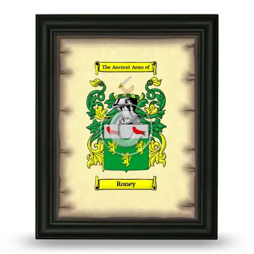 Roney Coat of Arms Framed - Black