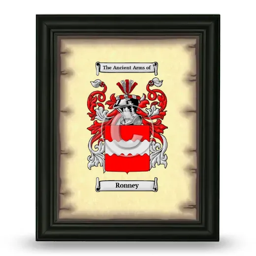 Ronney Coat of Arms Framed - Black