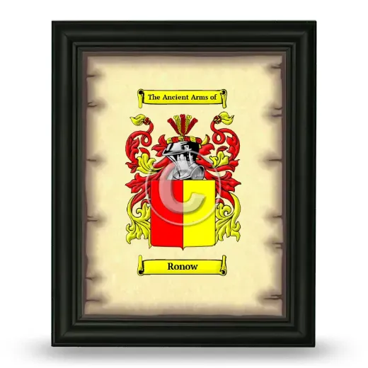 Ronow Coat of Arms Framed - Black
