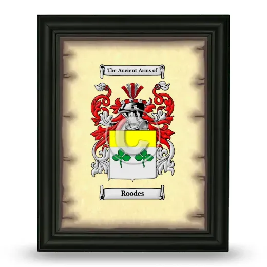 Roodes Coat of Arms Framed - Black