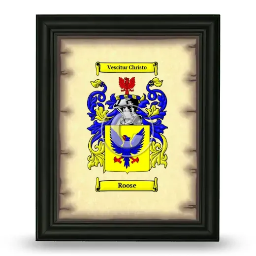 Roose Coat of Arms Framed - Black