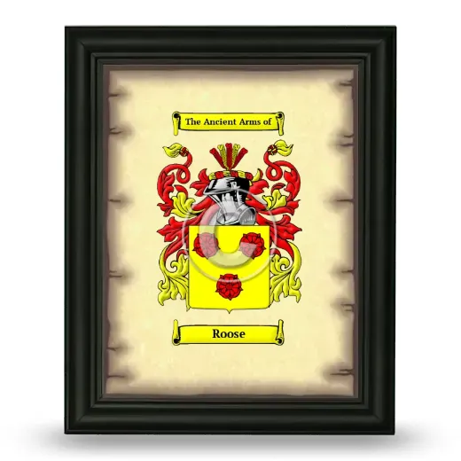Roose Coat of Arms Framed - Black