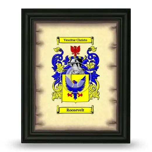 Roosevelt Coat of Arms Framed - Black