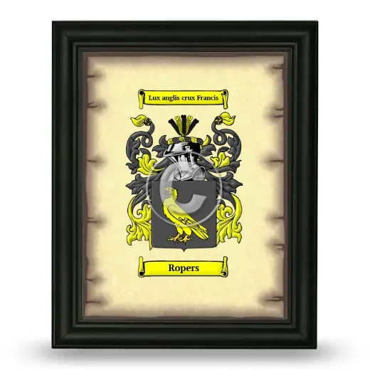 Ropers Coat of Arms Framed - Black
