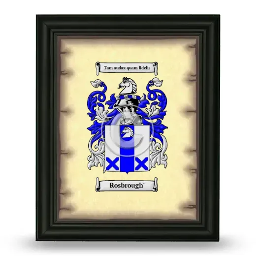 Rosbrough' Coat of Arms Framed - Black