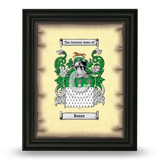 Roser Coat of Arms Framed - Black
