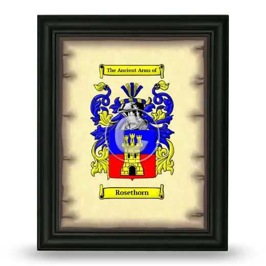 Rosethorn Coat of Arms Framed - Black