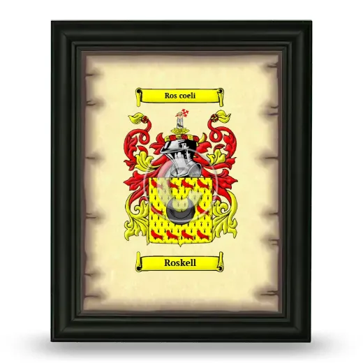 Roskell Coat of Arms Framed - Black