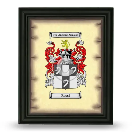 Rossi Coat of Arms Framed - Black