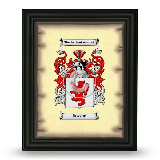 Rossini Coat of Arms Framed - Black