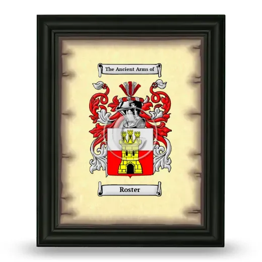 Roster Coat of Arms Framed - Black