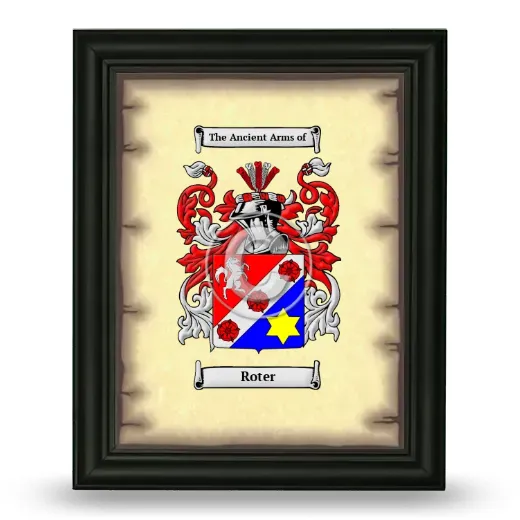 Roter Coat of Arms Framed - Black