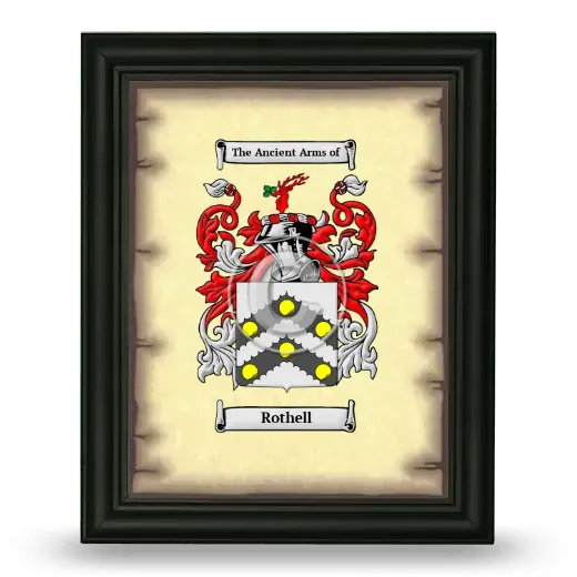 Rothell Coat of Arms Framed - Black