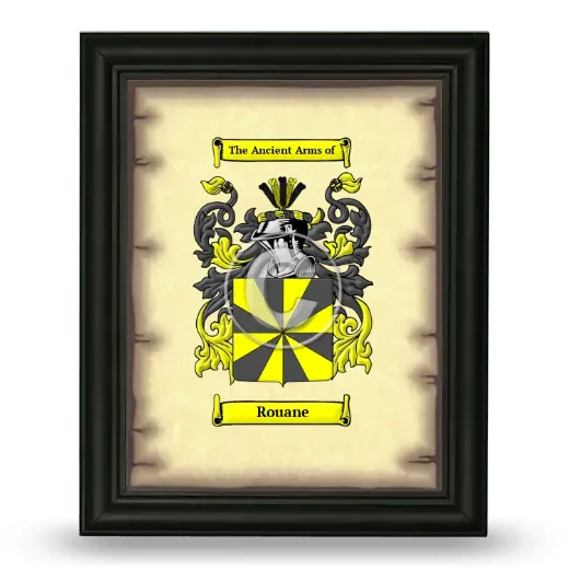Rouane Coat of Arms Framed - Black