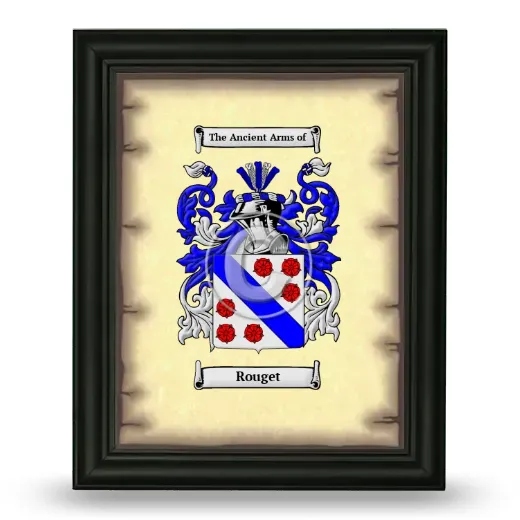Rouget Coat of Arms Framed - Black