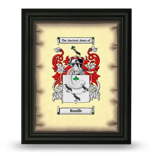 Roulfe Coat of Arms Framed - Black